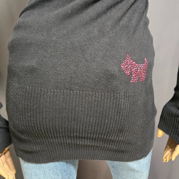 Y2K Joshua Perets Mini Sweater Dress size XS Black Pink Rhinestones Emo Mcbling - Picture 7 of 12